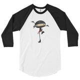 Ninja Crane 3/4 sleeve raglan shirt