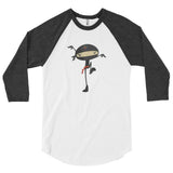 Ninja Crane 3/4 sleeve raglan shirt